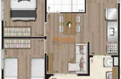Apartamento com 2 dormitórios à venda, 44 m² por r$ 388.400,00 - vila antonieta - guarulhos/sp