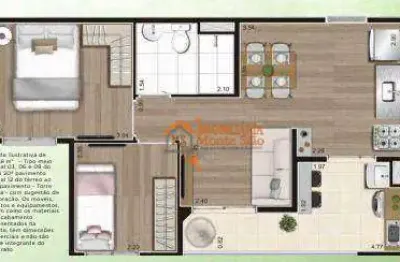 Apartamento com 2 dormitórios à venda, 43 m² por r$ 340.800,00 - vila antonieta - guarulhos/sp