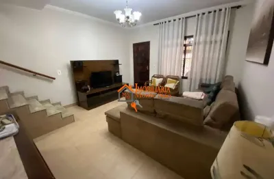 Sobrado com 207m² de área construída com 3 dormitórios com planejados, 4º opcional e 2 vagas no santa mena – guarulhos