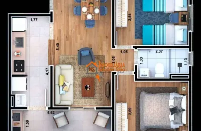 Apartamento com 2 dormitórios à venda, 47 m² por r$ 430.000,00 - vila nova bonsucesso - guarulhos/sp