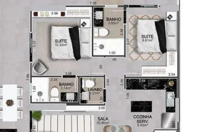 Apartamento com 2 dormitórios à venda, 97 m² por r$ 593.000 - caiçara - praia grande/sp