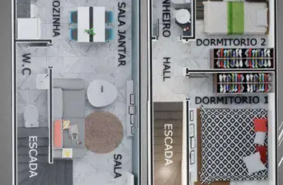 Casa com 2 dormitórios à venda, 61 m² por r$ 340.000,00 - vila guilhermina - praia grande/sp
