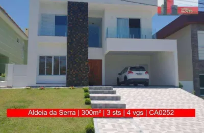 Vendo casa no cond. aldeia da serra, 300m², alameda das margaridas, 67 - morada das flores.