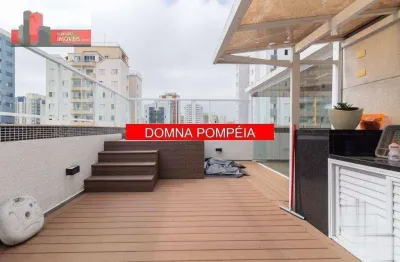 Cobertura r. dr. augusto de miranda, 1303 - vila pompeia, 151m², 3 vagas, ed. domna