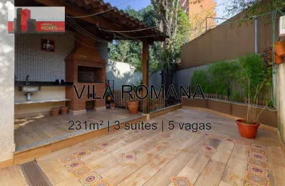 Casa r. sales guerra, 94 - vila romana, 231m², 3 suítes, 5 vagas