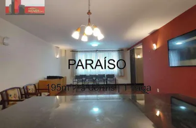 R. afonso de freitas, 488 - paraíso, 195m², 3 dorms, 1 vaga, edifício panorama