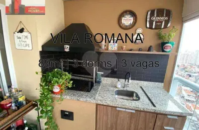 R. tito, 1062 - vila romana, 89m², 3 dorms, 3 vagas, ed. vivanti
