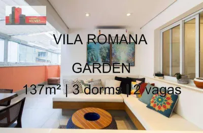 Garden rua catao, 280 - vila romana, 137m², 3 dorms, 2 vagas, ed. varanda