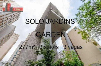 Garden r. da consolação, 3202 - jardins, 277m², 3 suítes, 3 vagas, solo jardins