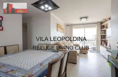 Av. mofarrej, 154 - vila leopoldina, 78m², 1 vaga, refuge living club