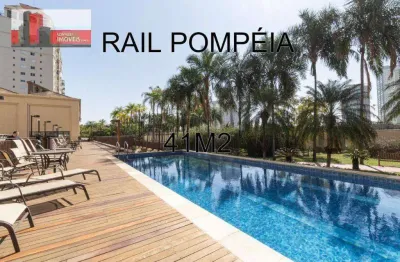 Rua joaquim ferreira, 124 - pompeia, 40m², 1 dorm, 1 vaga, rail pompéia