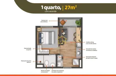 Studio com 1 dormitório à venda, 27 m² por R$ 224.900,00 - Vila Lageado - São Paulo/SP