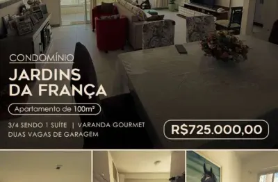 Jardins da frança – apartamento de 3/4 com suíte e varanda gourmet