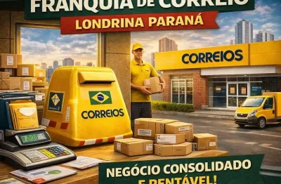 Lucro líquido R$ 30.000,00 média mês - Agência Franqueada dos Correios em Londrina/Pr - área nobre - Pleno funcionamento !!!