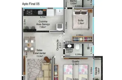 Apartamento com 2 quartos à venda no Santa Mônica, Uberlândia 