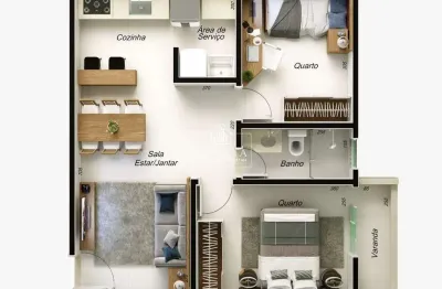 Apartamento com 2 quartos à venda no Pampulha, Uberlândia 