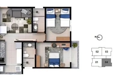Apartamento com 2 quartos à venda no Brasil, Uberlândia 