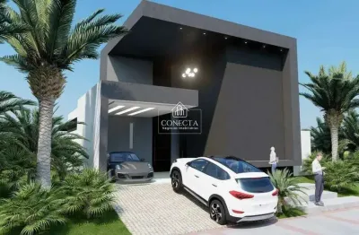 Casa térrea com 4 suítes no condomínio splendido , 216 m² de construção. opção de personalização do acabamento, churrasqueira e piscina aquecida