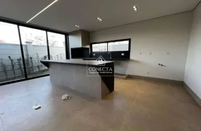 Casa estilo sobrado a venda no condomínio terras alpha setor granja marileusa com 3 quartos todos 3 suítes, 4 vagas, acabamento alto padrão.