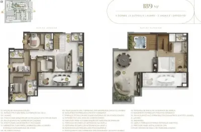 Cobertura duplex alphaville - 189metros - 4 quartos - 2 suítes - lavabo - 2 vagas de garagem - varanda gourmet