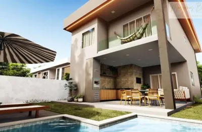 Casa em condomínio para venda em camaçari, catu de abrantes (abrantes), 4 dormitórios, 4 suítes, 5 banheiros, 2 vagas
