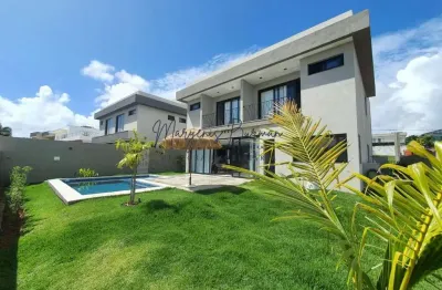 Casa em condomínio para venda em camaçari, alphaville (abrantes), 4 dormitórios, 4 suítes, 6 banheiros, 2 vagas