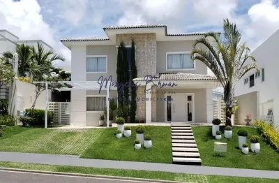 Casa em condomínio para locação em camaçari, alphaville (abrantes), 4 dormitórios, 4 suítes, 6 banheiros, 4 vagas