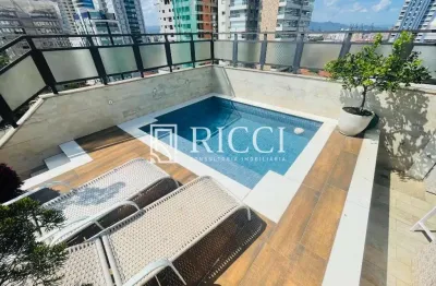Imperdível cobertura de luxo com 4 quartos e 348m² na aparecida, santos-sp!
