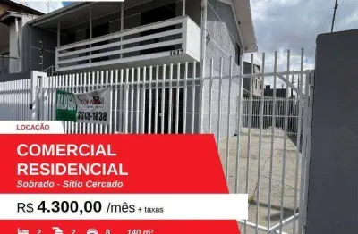 Sobrado com 2 dormitórios para alugar, 140 m² por r$ 4.300,00/mês + taxas - sítio cercado - curitiba/pr
