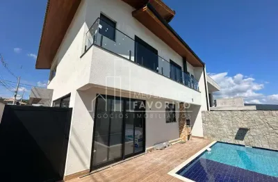 Casa nova à venda em jundiaí, 4 suítes, condomínio reserva ermida