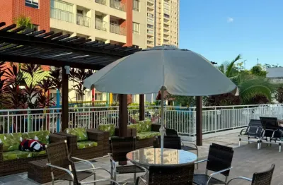 Cond riverside, 65m2, com 2 quartos sendo 1 suíte climatizada, armários na cozinha e nos quartos