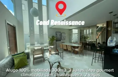 Cond renaissance casa duplex 100% mobiliada, 3 suites, sala para 3 ambientes, piscina e 2