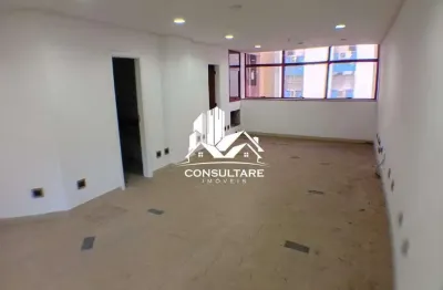 Sala comercial a venda no centro de santos com 53,66m² e vaga de garagem demarcada