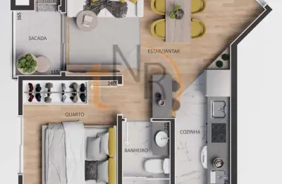 Apartamento com 1 quarto à venda na Rua Augusto de Mari, 3890, Guaíra, Curitiba