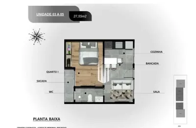 Village com 1 dormitório à venda, 27 m² por r$ 199.900,00 - porto novo - caraguatatuba/sp