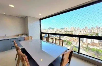 Apartamento com varanda e 2 dormitórios à venda, 82 m² por r$ 1.300.000 - aparecida - santos/sp
