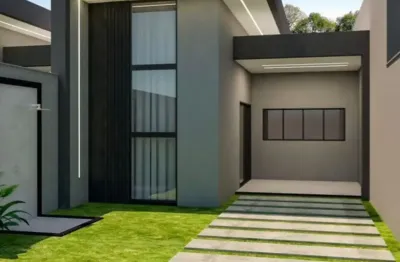 Casas planas com arquitetura moderna e pé direito elevado.  99m2 de área construída