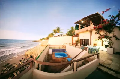 Casa duplex à beira-mar com piscina na praia do pacheco – vista deslumbrante para o pôr do sol