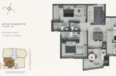 Apartamento com 2 suítes à venda, 82 m² por r$ 875.000 - fazenda - itajaí/sc