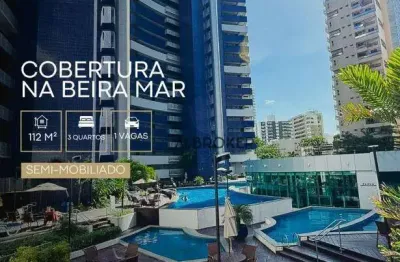 Beach class  cobertura com 3 dormitórios à venda, 112 m² por r$ 1.600.000 - meireles - fortaleza/ce