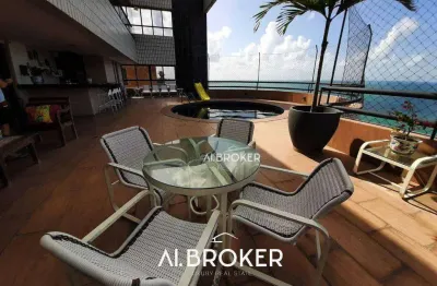 Na beira mar cobertura com 5 dormitórios à venda, 650 m² por r$ 8.000.000 - meireles - fortaleza/ce