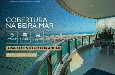 Na beira mar  cobertura com 4 dormitórios à venda, 326 m² por r$ 6.300.000 - mucuripe - fortaleza/ce
