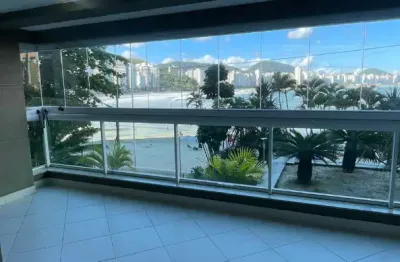 Apartamento para locação anual frente mar com 4 suítes e lazer na praia da astúrias, guarujá-sp