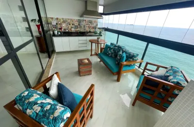 Apartamento para locação anual com 3 suites frente mar na praia da pitangueiras, guarujá