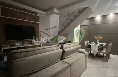 Casa de alto padrão em condomínio à venda no Jardim Altos de Santana I, Jacareí-SP: 2 quartos, 2 suítes, 3 salas, 3 banheiros, 2 vagas de garagem e 103m².