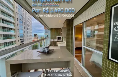 Apartamento no condomínio amores da brava: 3 suítes, mobiliado, decorado