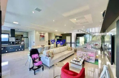 Casa em condomínio de alto padrão na granja viana, com 4 suítes e 8 vagas, 483 m²!