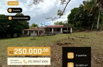 Chácara / sítio com 3 quartos à venda na área rural, área rural de camaçari, camaçari por r$ 230.000