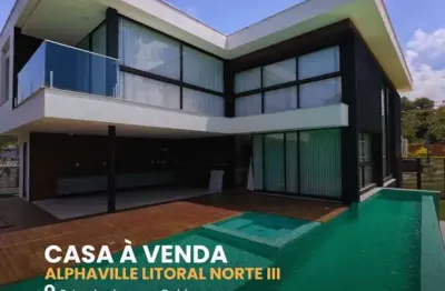 Casa em condomínio fechado com 4 quartos à venda na rua principal, alphaville (abrantes), camaçari por r$ 2.500.000