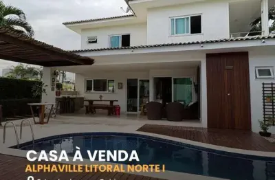 Casa em condomínio fechado com 5 quartos à venda na rodovia ba-099 - estrada do côco, 01, abrantes, camaçari por r$ 2.500.000